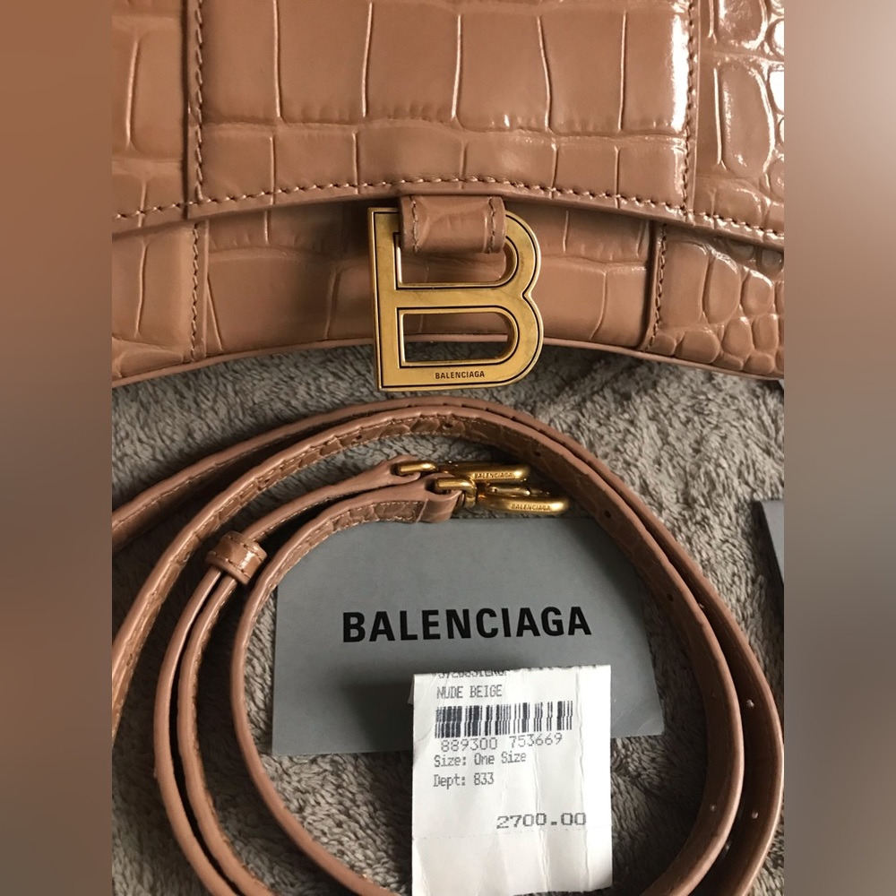 LIKE NEW🔥BALENCIAGA Extra Small Hourglass Leather Top Handle Bag🔥 - Picture 5 of 14